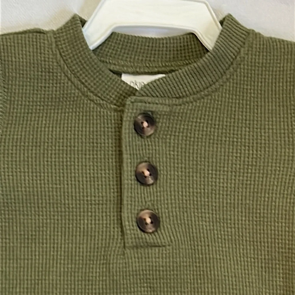 Okie Dokie 6M One Piece Olive Green with Snap bottom. NWT.